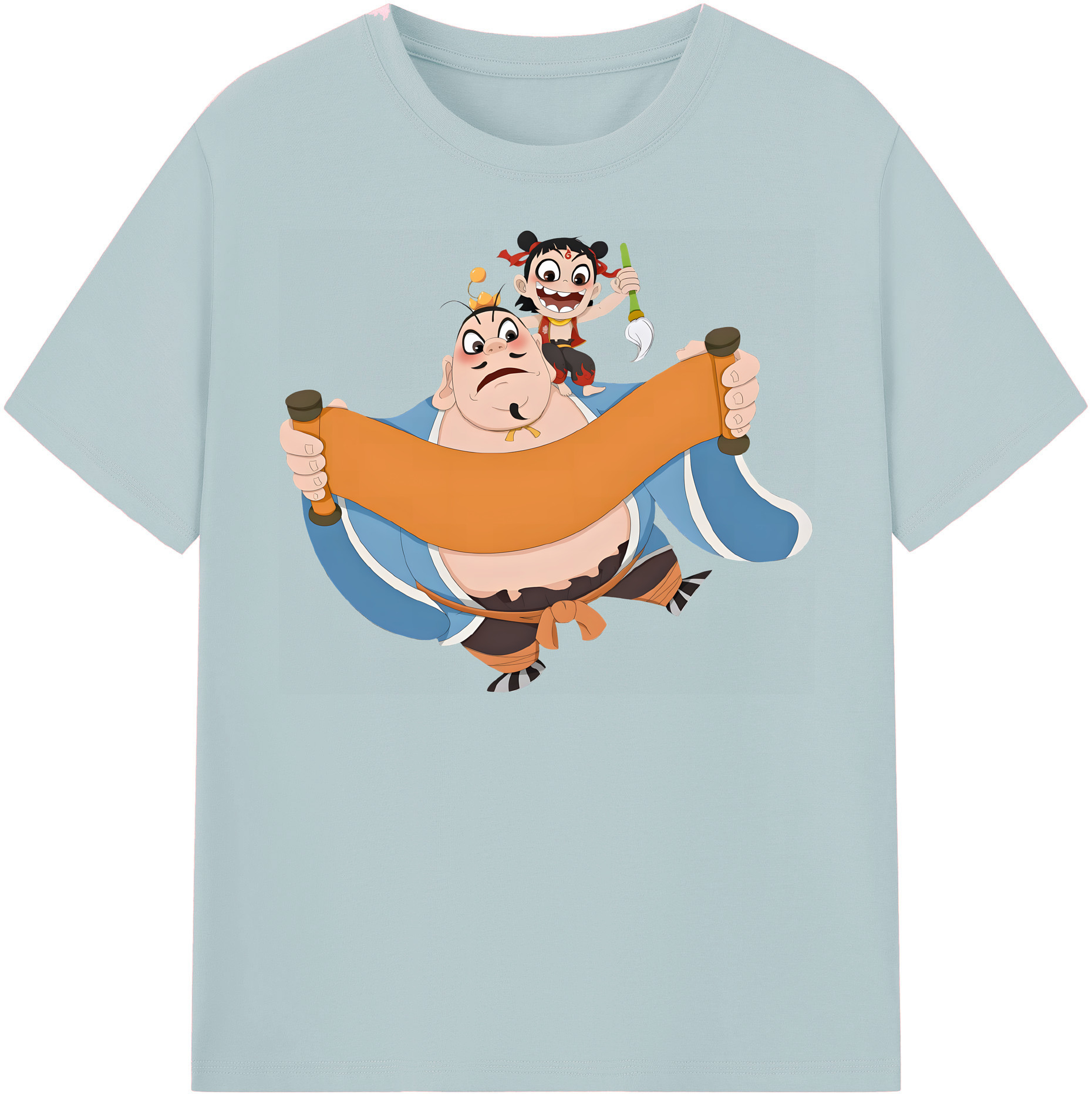 （画像用） Ne Zha 2 ナタ 魔童の大暴れ 綿100％半袖Tシャツ（フロントプリント）